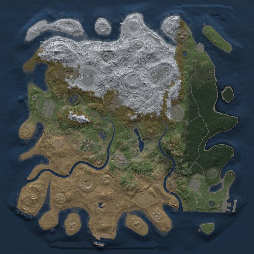 Rust Map: Procedural Map, Size: 4000, Seed: 858553138, 19 Monuments