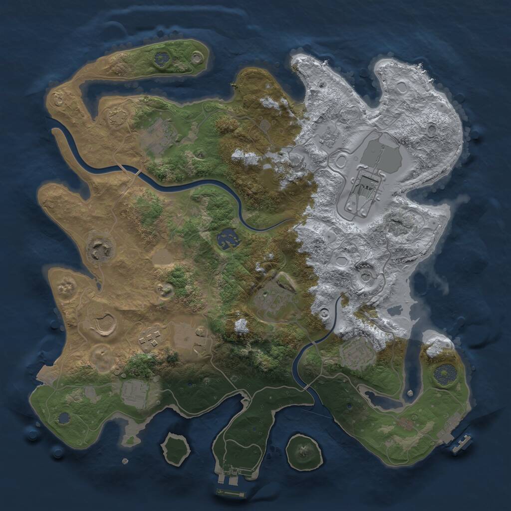Rust Map: Procedural Map, Size: 3500, Seed: 1771787951, 18 Monuments