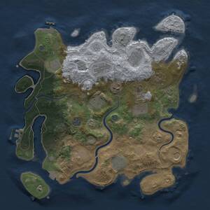 Thumbnail Rust Map: Procedural Map, Size: 3700, Seed: 1584179169, 19 Monuments