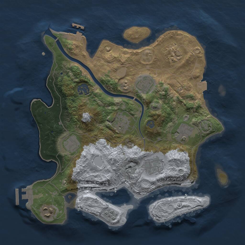 Rust Map: Procedural Map, Size: 3027, Seed: 1254272644, 15 Monuments