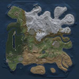 Thumbnail Rust Map: Procedural Map, Size: 3500, Seed: 835494900, 17 Monuments