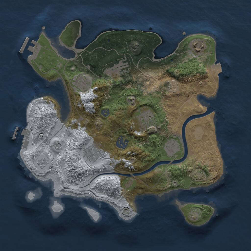 Rust Map: Procedural Map, Size: 3000, Seed: 557239098, 15 Monuments
