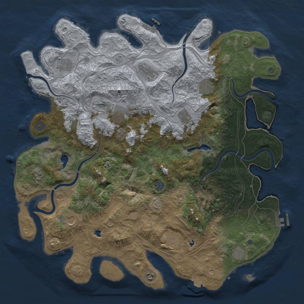 Rust Map: Procedural Map, Size: 4750, Seed: 641522972, 19 Monuments