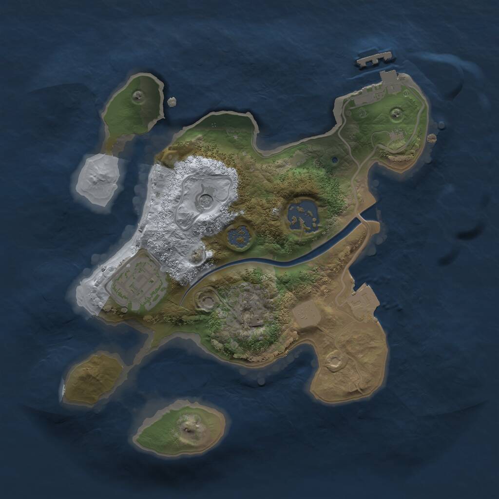 Rust Map: Procedural Map, Size: 2200, Seed: 1530856687, 5 Monuments