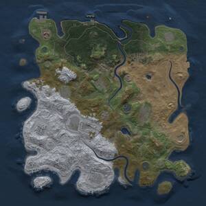 Thumbnail Rust Map: Procedural Map, Size: 4000, Seed: 671800176, 19 Monuments