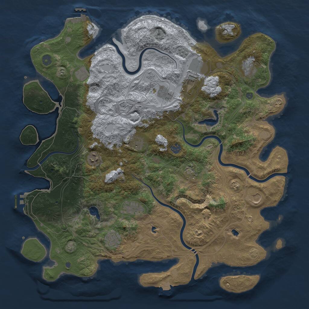 Rust Map: Procedural Map, Size: 4500, Seed: 129071275, 19 Monuments