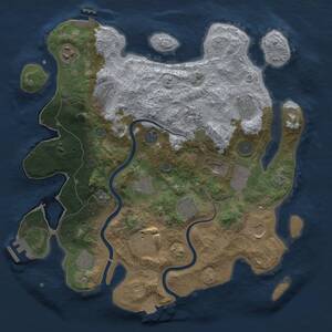 Thumbnail Rust Map: Procedural Map, Size: 3650, Seed: 71399, 19 Monuments