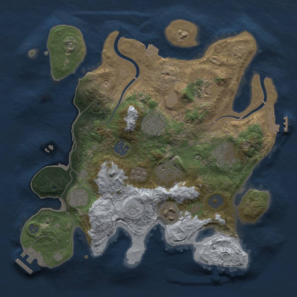Rust Map: Procedural Map, Size: 3000, Seed: 1777170130, 13 Monuments