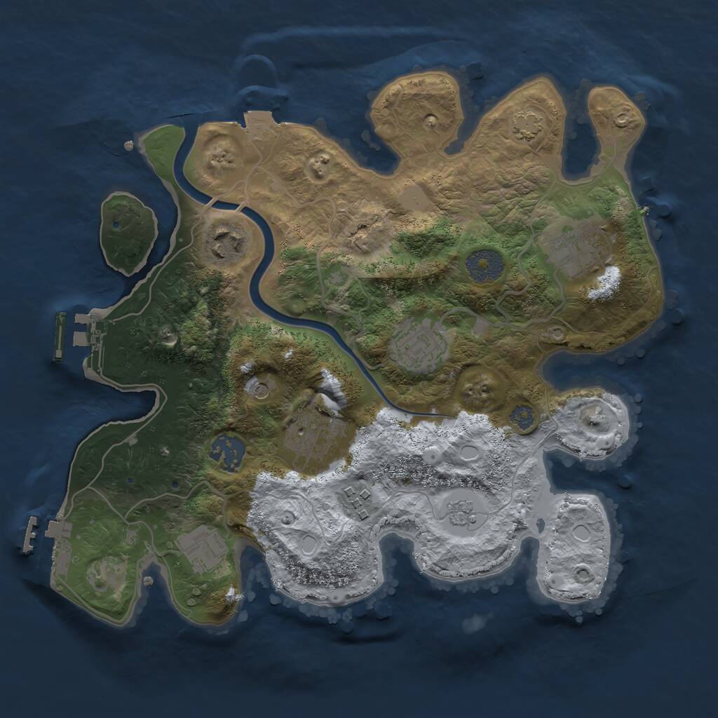 Rust Map: Procedural Map, Size: 3000, Seed: 286034, 14 Monuments