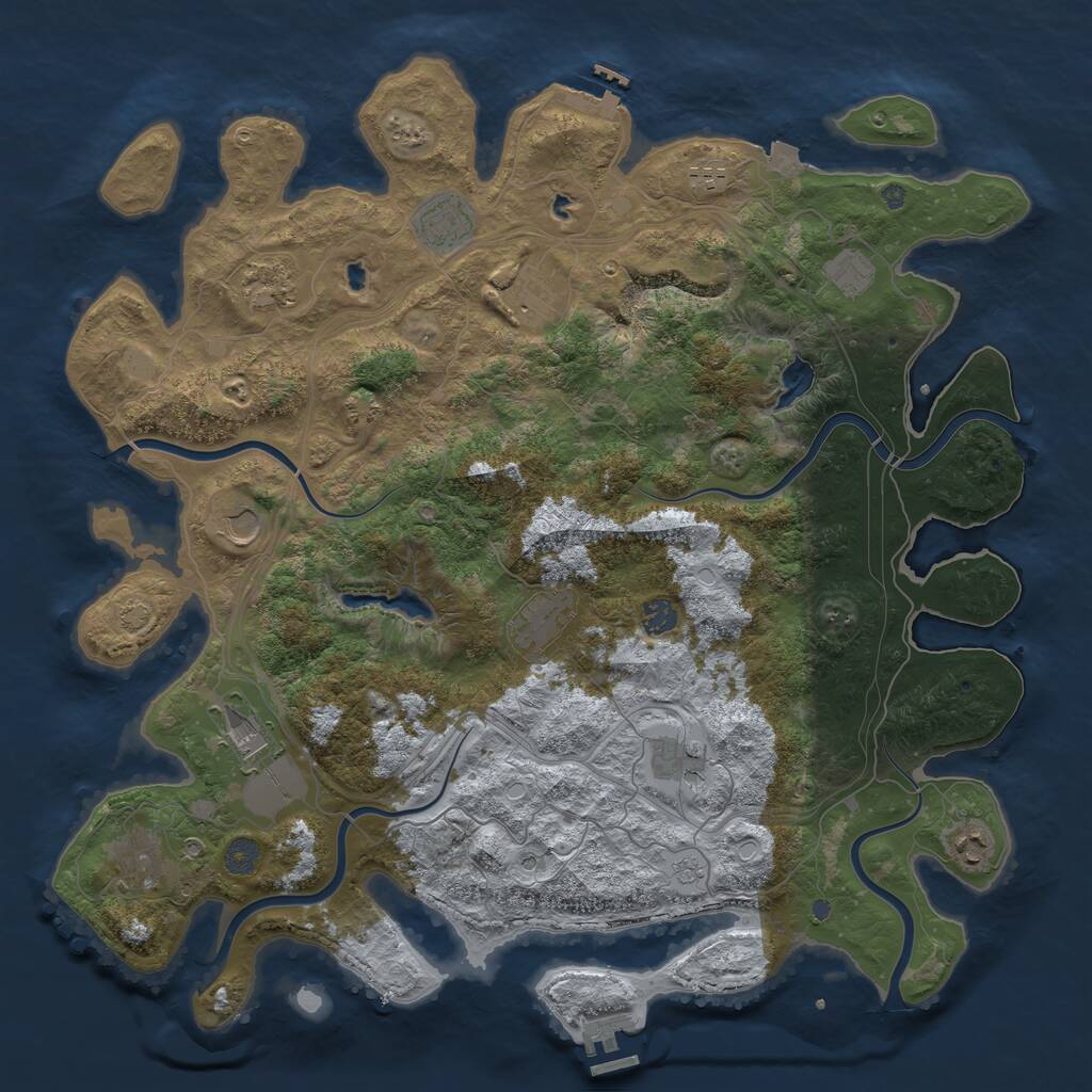 Rust Map: Procedural Map, Size: 4500, Seed: 66379, 19 Monuments