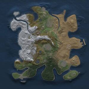 Thumbnail Rust Map: Procedural Map, Size: 3000, Seed: 1500151851, 14 Monuments