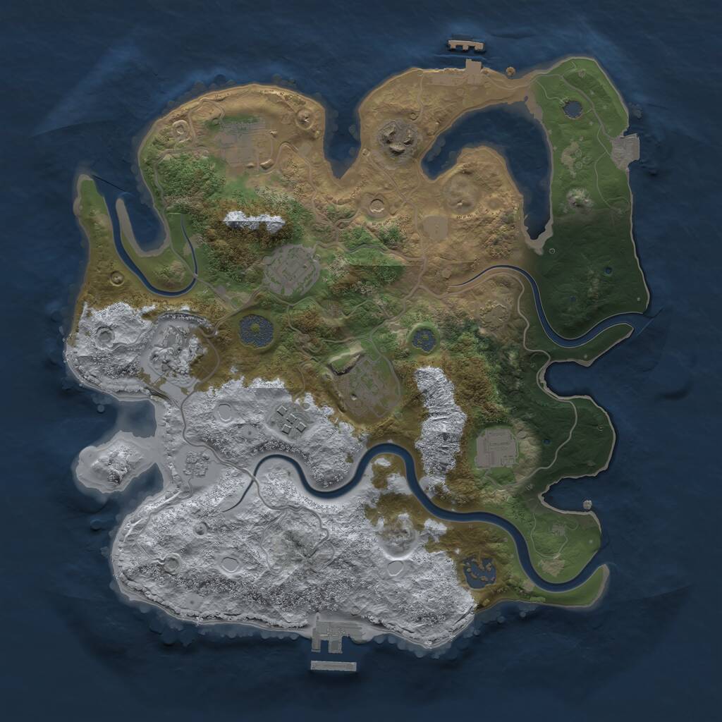 Rust Map: Procedural Map, Size: 3200, Seed: 40602, 15 Monuments