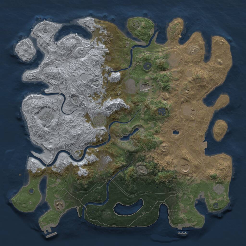 Rust Map: Procedural Map, Size: 4400, Seed: 1438793982, 17 Monuments