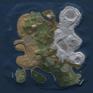 Thumbnail Rust Map: Procedural Map, Size: 3000, Seed: 1353447068, 15 Monuments