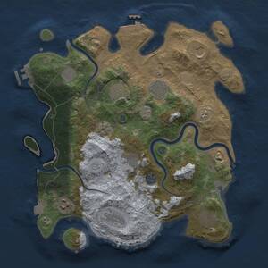 Thumbnail Rust Map: Procedural Map, Size: 3500, Seed: 142753736, 17 Monuments