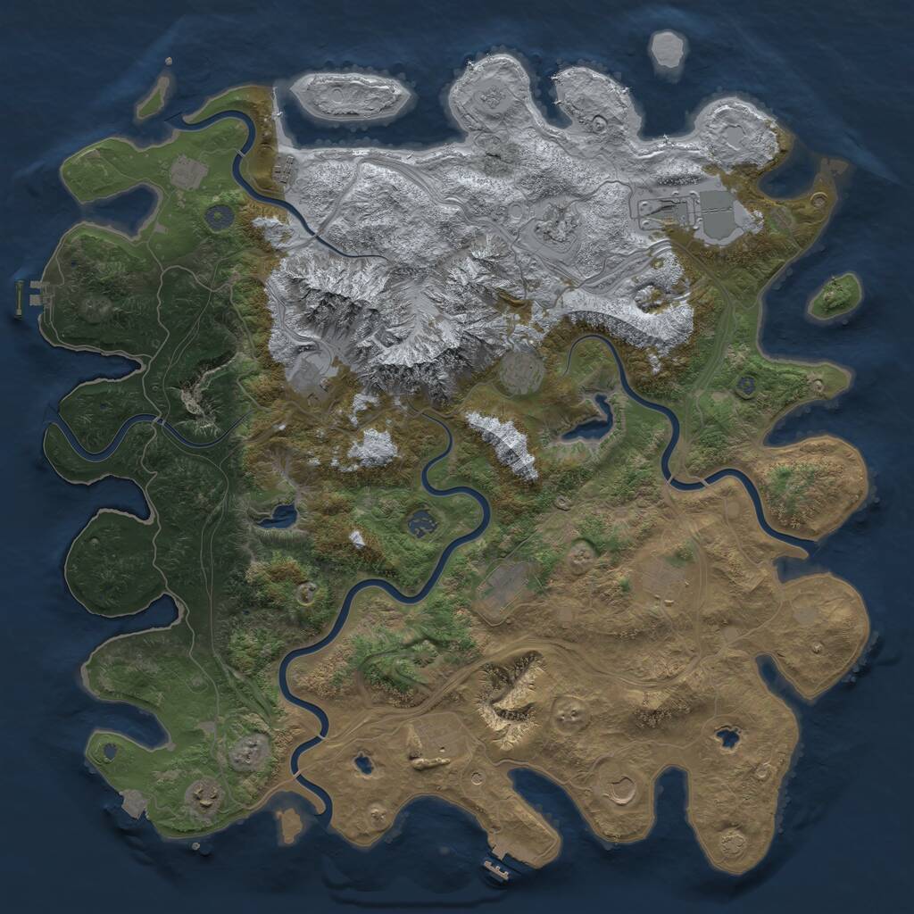 Rust Map: Procedural Map, Size: 5000, Seed: 1636426174, 19 Monuments