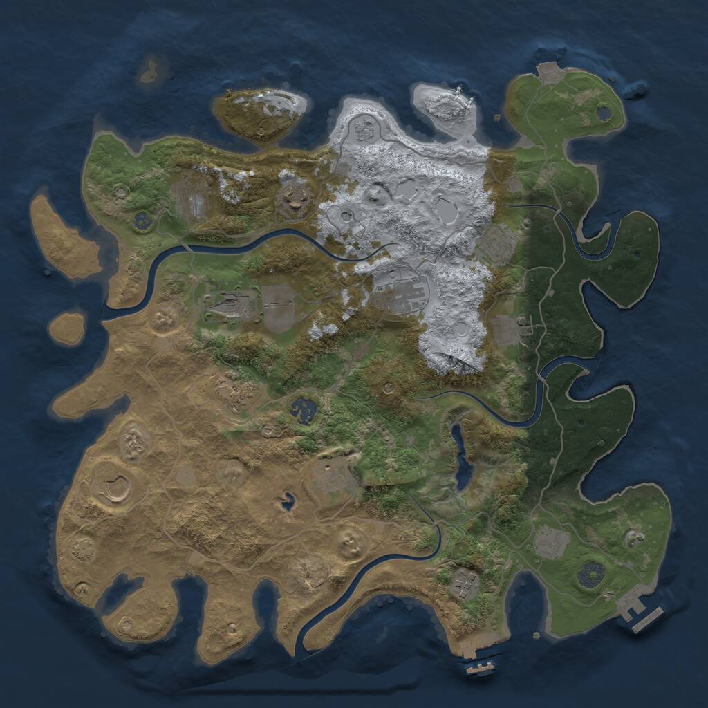 Rust Map: Procedural Map, Size: 4000, Seed: 88647, 19 Monuments