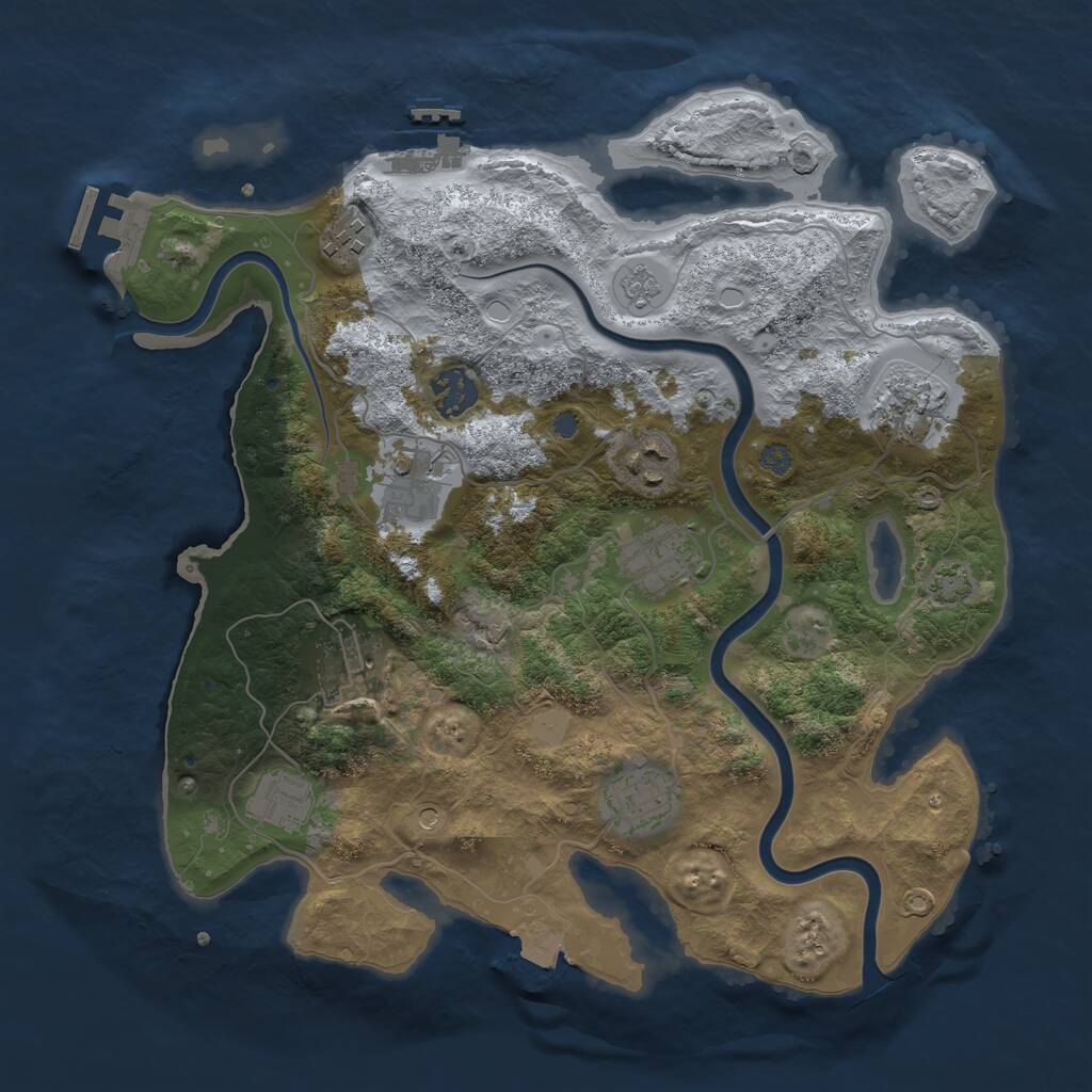 Rust Map: Procedural Map, Size: 3400, Seed: 1997, 14 Monuments