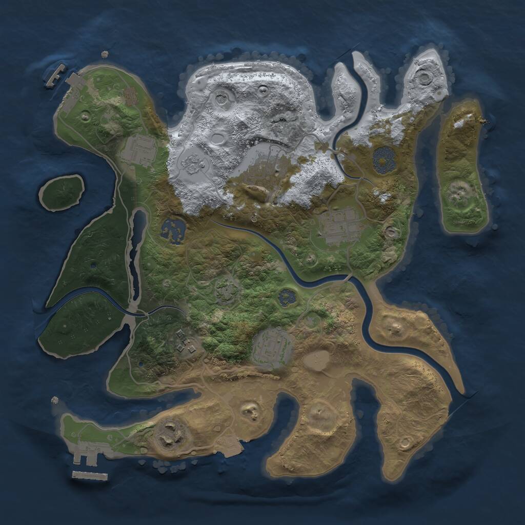 Rust Map: Procedural Map, Size: 3000, Seed: 1766430533, 14 Monuments