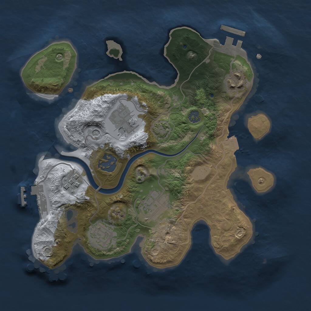 Rust Map: Procedural Map, Size: 2500, Seed: 836222774, 13 Monuments