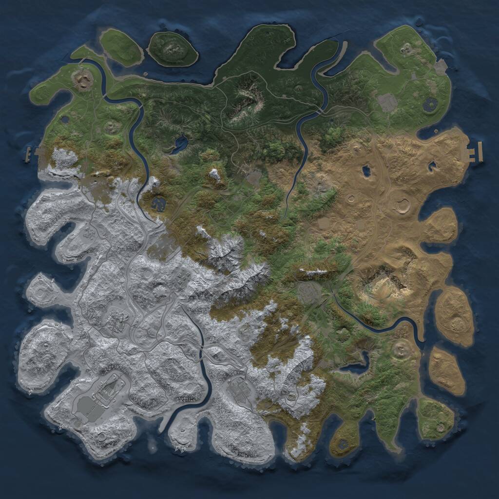 Rust Map: Procedural Map, Size: 5000, Seed: 404116, 19 Monuments
