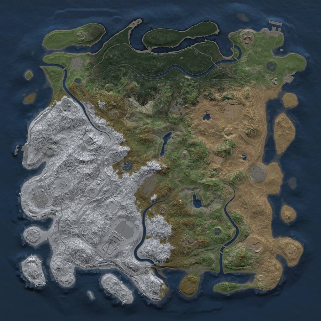 Rust Map: Procedural Map, Size: 4750, Seed: 665272, 19 Monuments