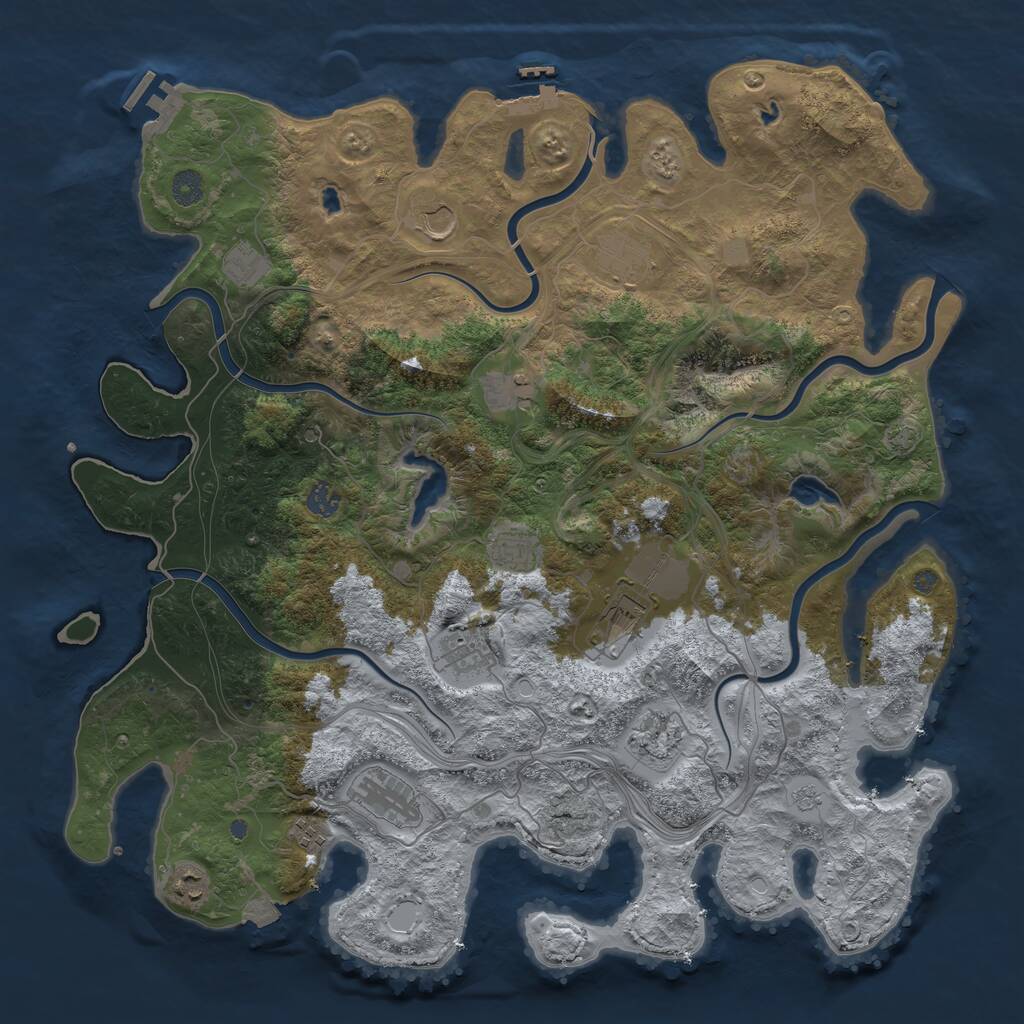 Rust Map: Procedural Map, Size: 4500, Seed: 955219, 19 Monuments