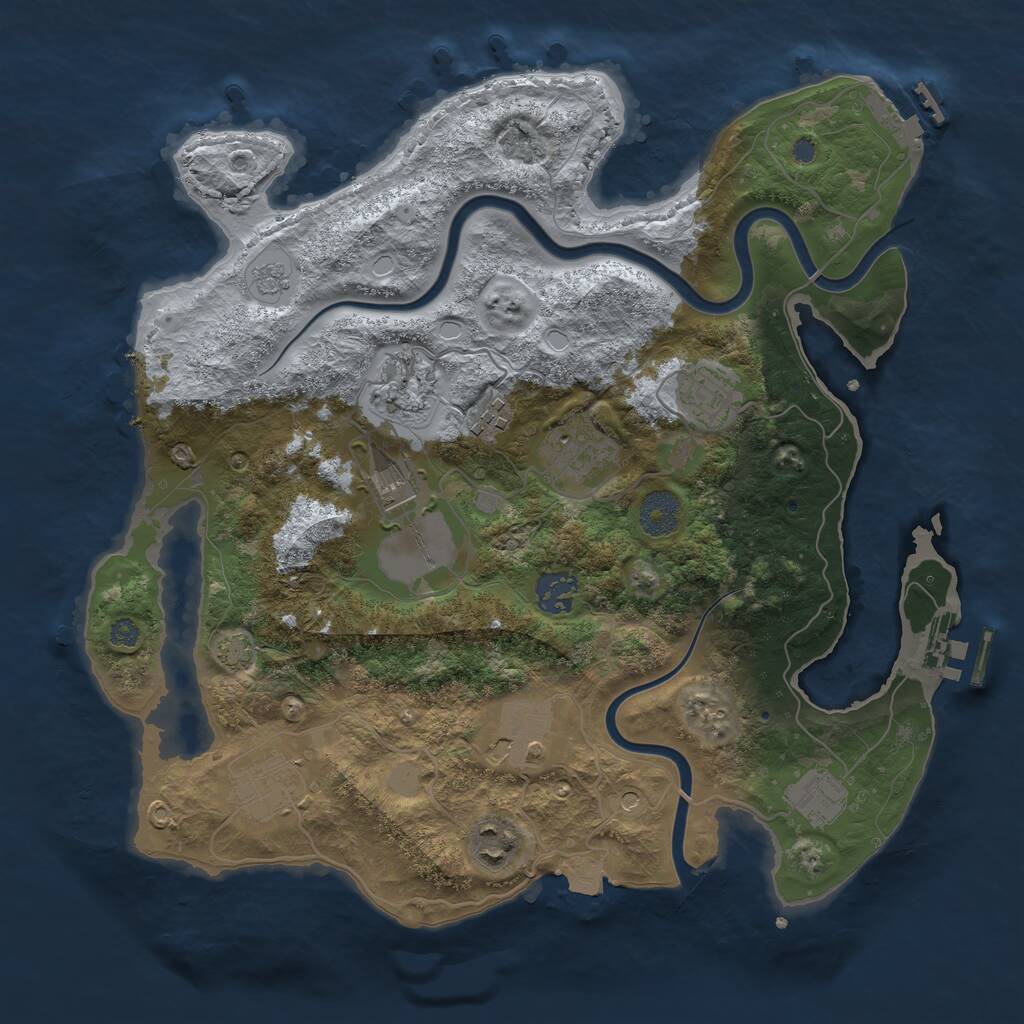 Rust Map: Procedural Map, Size: 3500, Seed: 28348, 15 Monuments