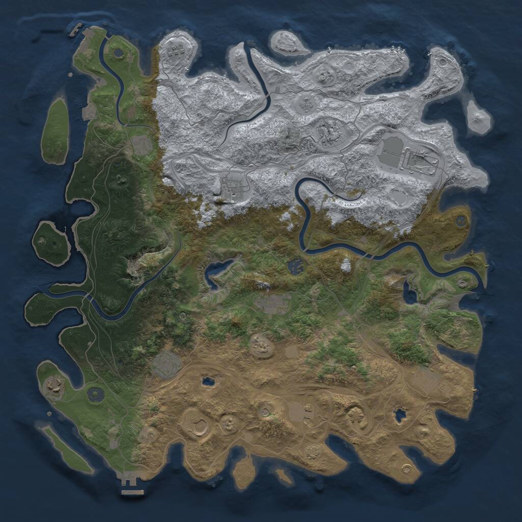 Rust Map: Procedural Map, Size: 4750, Seed: 803625, 19 Monuments