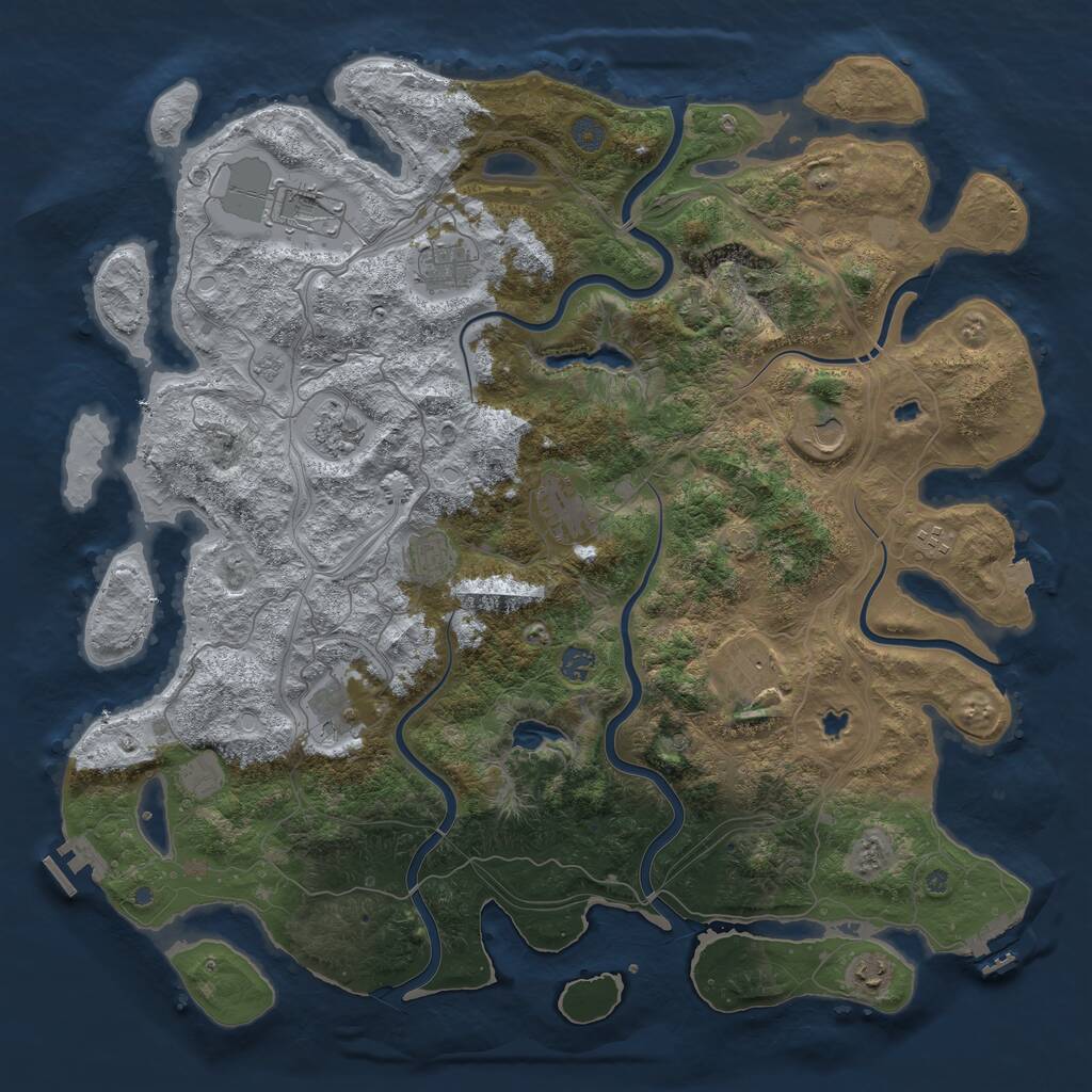 Rust Map: Procedural Map, Size: 4750, Seed: 784495, 19 Monuments