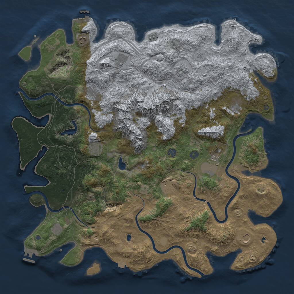Rust Map: Procedural Map, Size: 5000, Seed: 297697, 19 Monuments