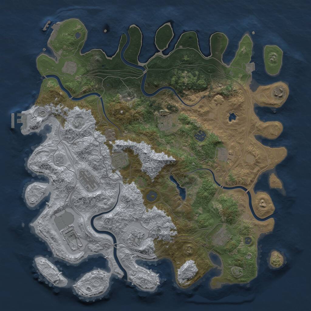 Rust Map: Procedural Map, Size: 4250, Seed: 1989371870, 18 Monuments