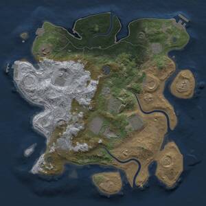 Thumbnail Rust Map: Procedural Map, Size: 3500, Seed: 2025515614, 17 Monuments