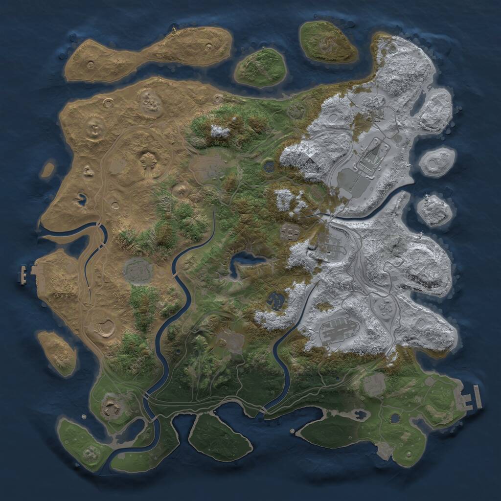 Rust Map: Procedural Map, Size: 4250, Seed: 404629744, 19 Monuments