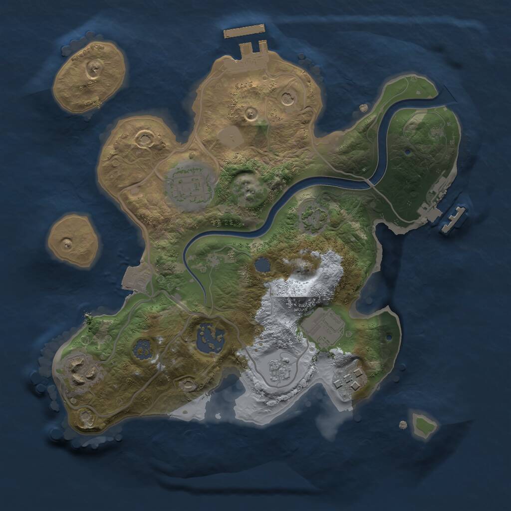 Rust Map: Procedural Map, Size: 2500, Seed: 9302025, 12 Monuments