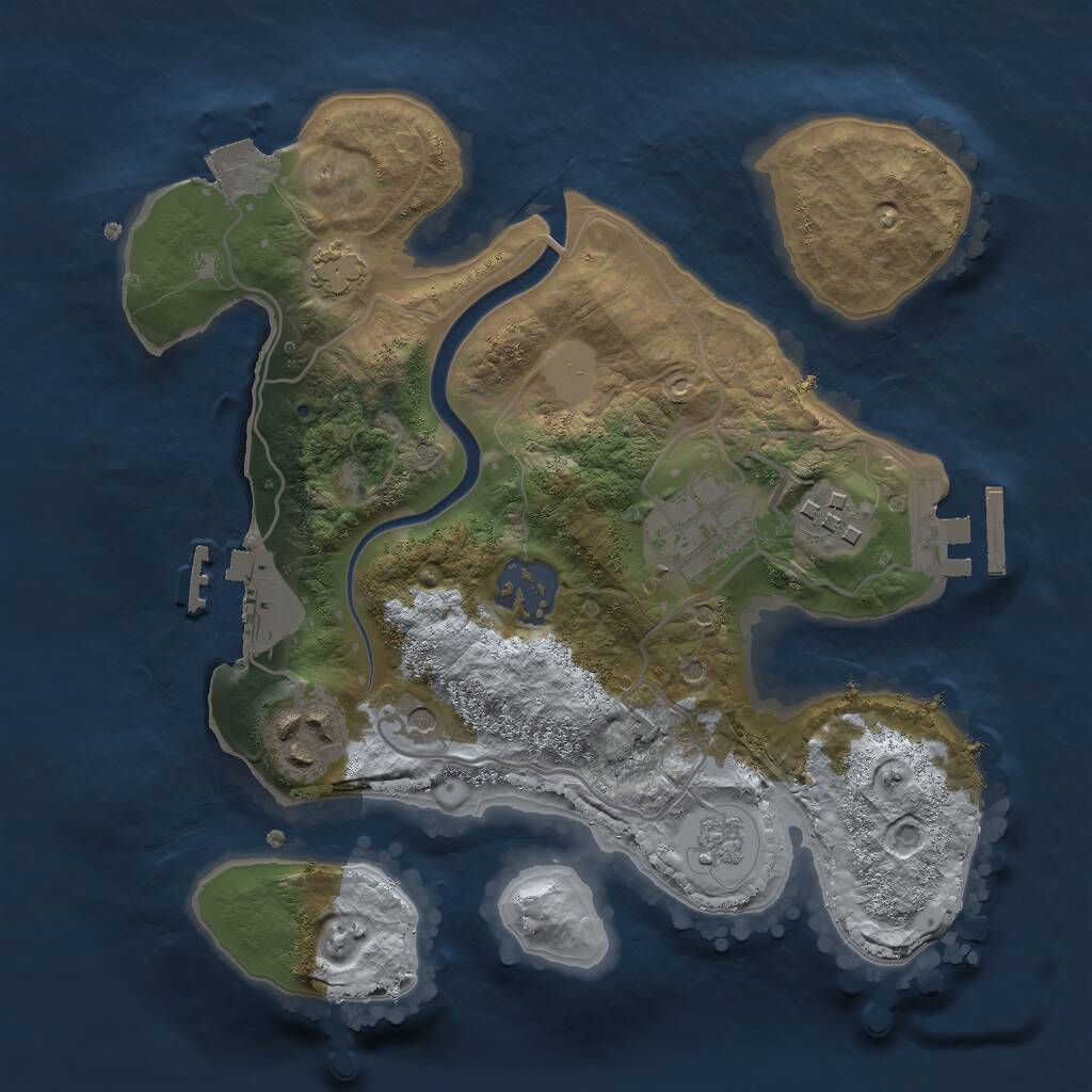 Rust Map: Procedural Map, Size: 2500, Seed: 789340099, 12 Monuments