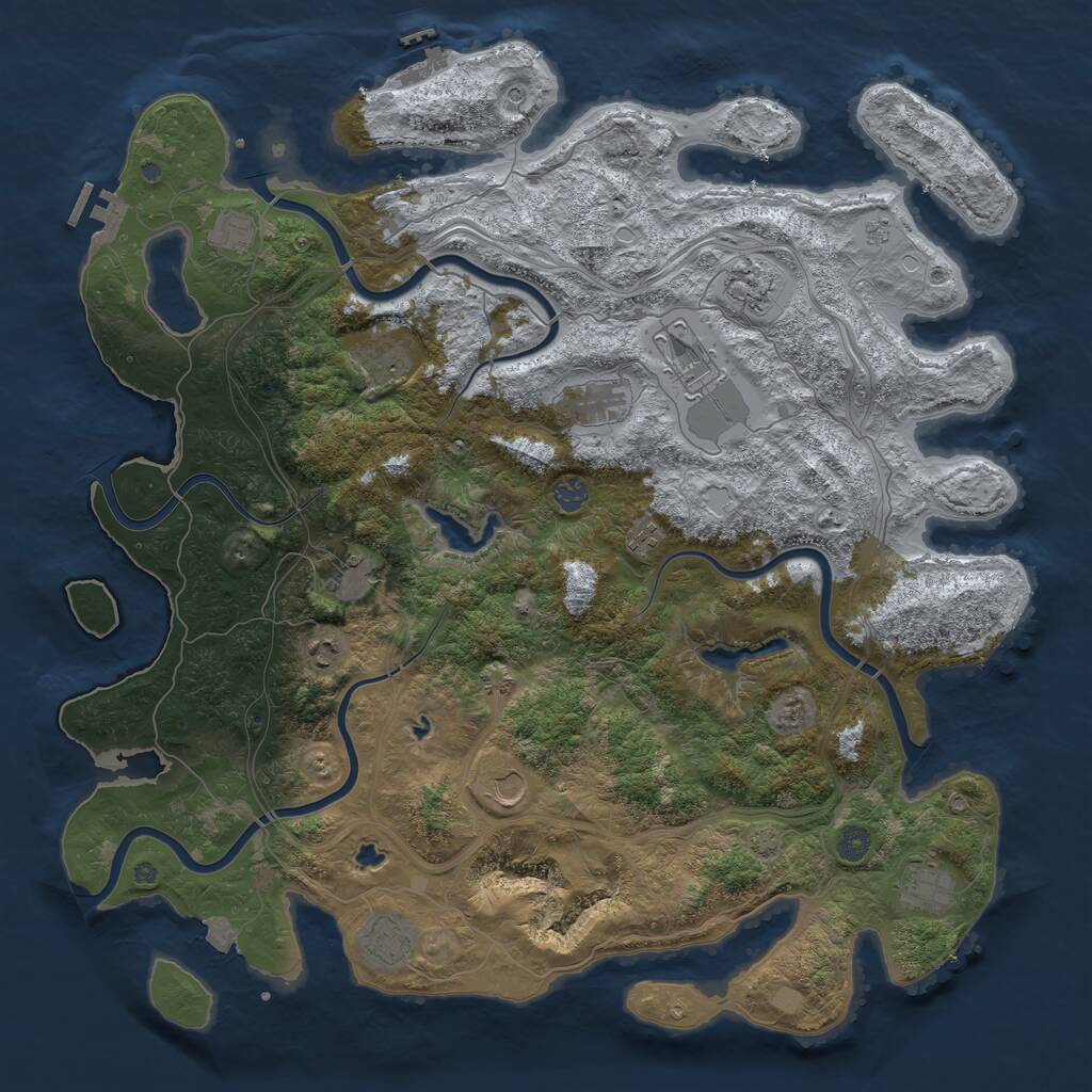 Rust Map: Procedural Map, Size: 4750, Seed: 664678, 19 Monuments