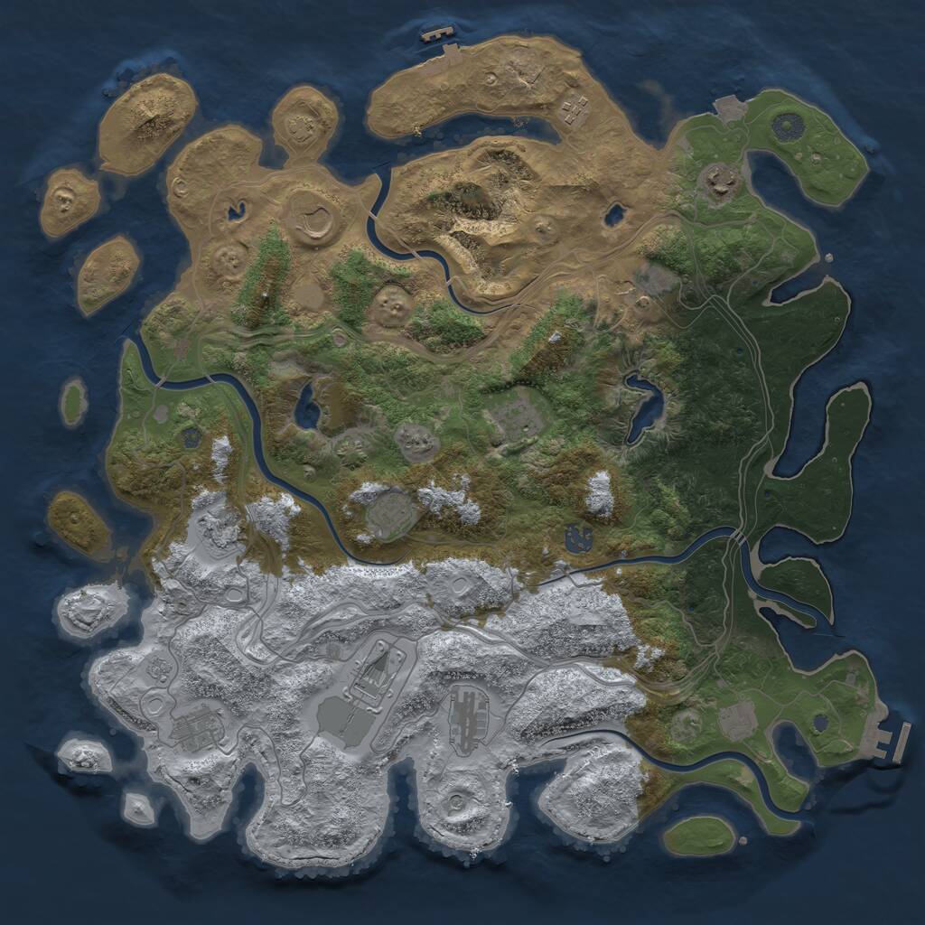 Rust Map: Procedural Map, Size: 4500, Seed: 156678, 19 Monuments