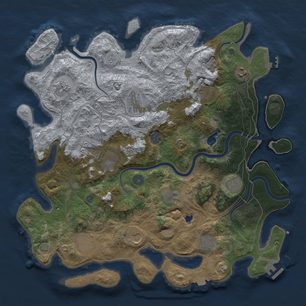 Rust Map: Procedural Map, Size: 4250, Seed: 384899975, 19 Monuments