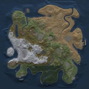 Thumbnail Rust Map: Procedural Map, Size: 3500, Seed: 1831842428, 17 Monuments