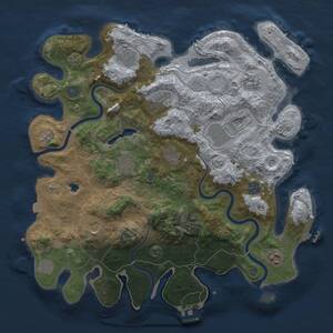 Thumbnail Rust Map: Procedural Map, Size: 4000, Seed: 2056165801, 19 Monuments