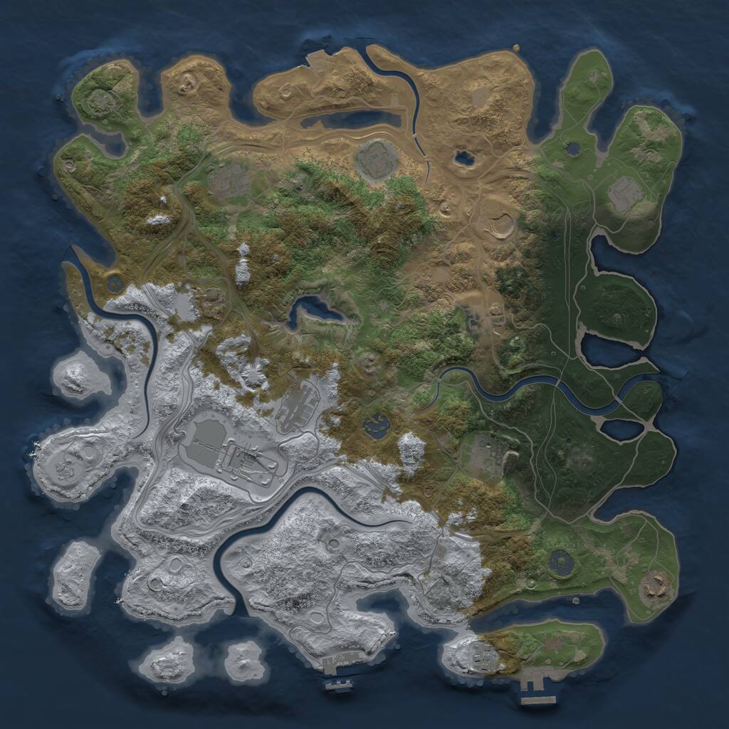 Rust Map: Procedural Map, Size: 4250, Seed: 451977080, 19 Monuments