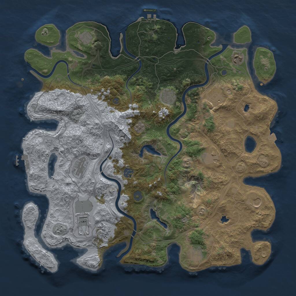Rust Map: Procedural Map, Size: 4500, Seed: 82555324, 19 Monuments