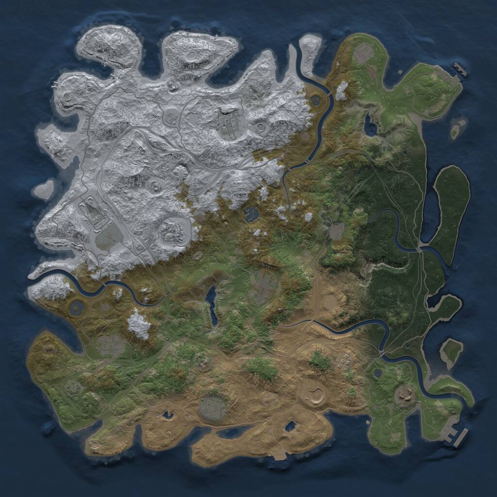 Rust Map: Procedural Map, Size: 4750, Seed: 318300, 19 Monuments