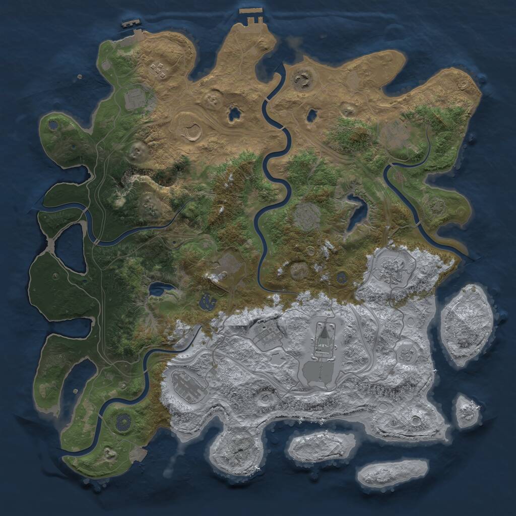 Rust Map: Procedural Map, Size: 4500, Seed: 662644025, 19 Monuments