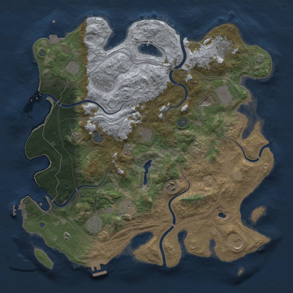 Rust Map: Procedural Map, Size: 4250, Seed: 1673715136, 19 Monuments