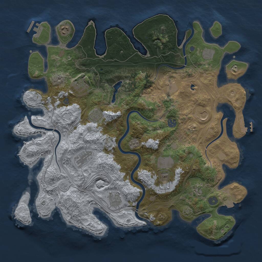 Rust Map: Procedural Map, Size: 4250, Seed: 203033159, 19 Monuments