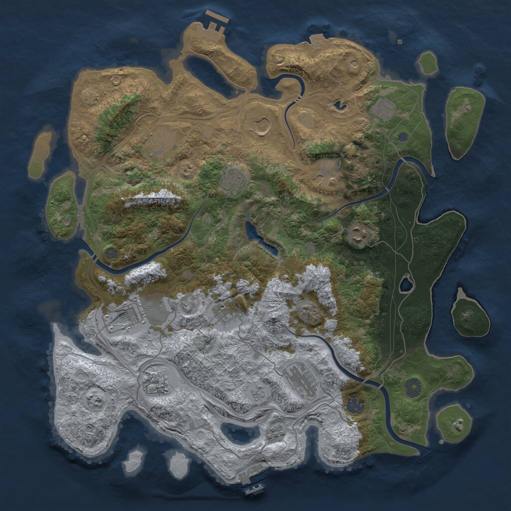 Rust Map: Procedural Map, Size: 4250, Seed: 862567, 19 Monuments