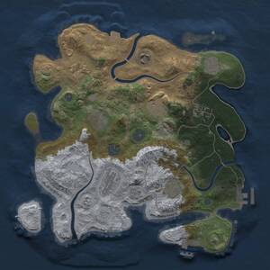Thumbnail Rust Map: Procedural Map, Size: 3250, Seed: 1718383900, 17 Monuments