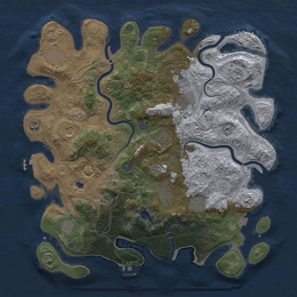 Rust Map: Procedural Map, Size: 4250, Seed: 81055652, 19 Monuments